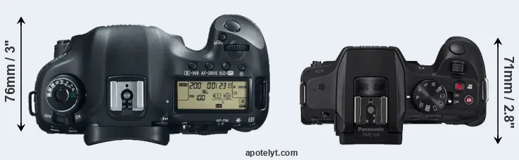Compare 5D Mark III versus G6 top