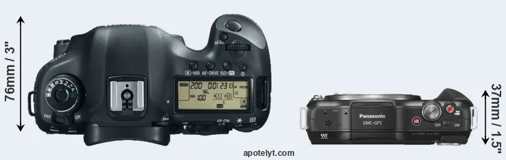 Compare 5D Mark III versus GF5 top