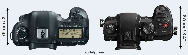 Compare 5D Mark III versus GH5s top