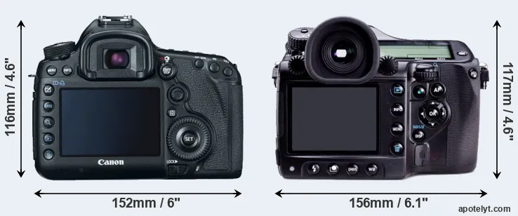 Comparison 5D Mark III or 645D rear