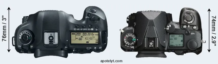 Compare 5D Mark III versus K-3 III top