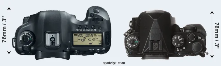 Compare 5D Mark III versus KP top
