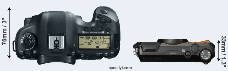 Compare 5D Mark III versus WG-6 top