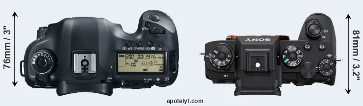 Compare 5D Mark III versus A1 top