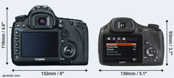 Comparison 5D Mark III or HX350 rear