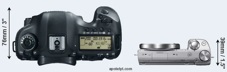 Compare 5D Mark III versus NEX-5T top