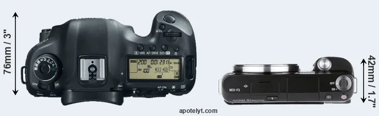 Compare 5D Mark III versus NEX-F3 top
