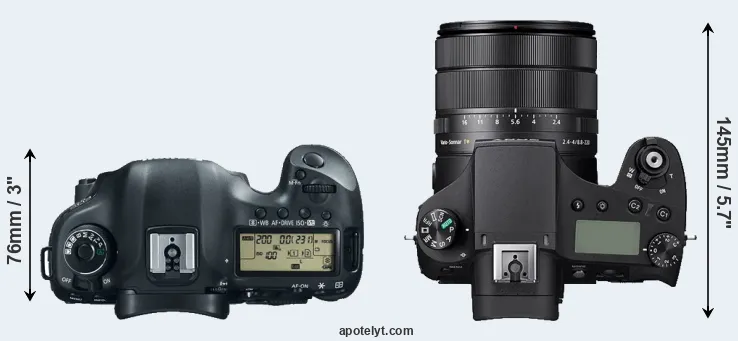 Compare 5D Mark III versus RX10 IV top