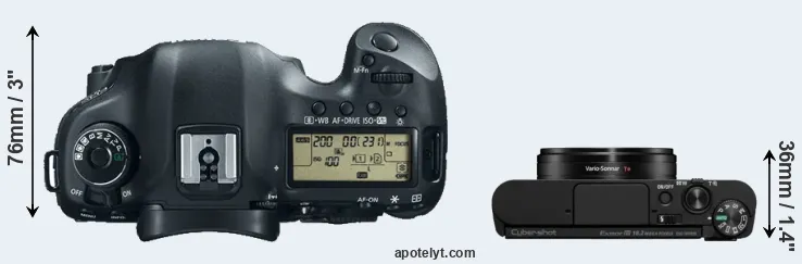 Compare 5D Mark III versus WX800 top