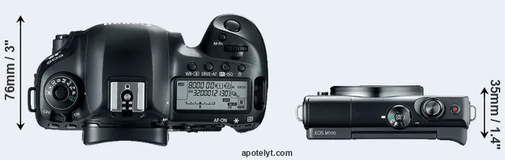 Compare 5D Mark IV versus M100 top