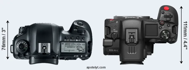 Compare 5D Mark IV versus R5 C top