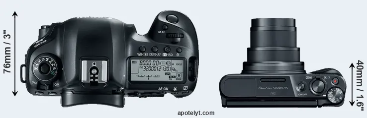 Compare 5D Mark IV versus SX740 top