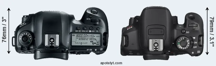 Compare 5D Mark IV versus T4i top