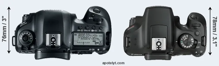 Compare 5D Mark IV versus T6 top