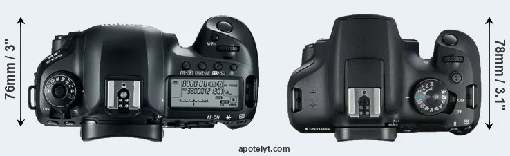 Compare 5D Mark IV versus T7 top