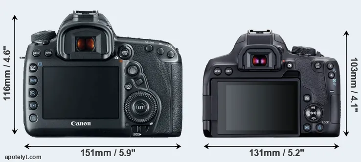 Comparison 5D Mark IV or T8i rear