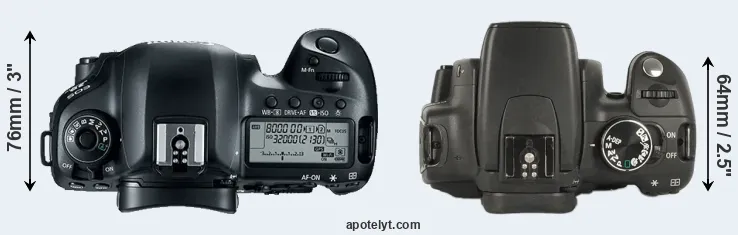 Compare 5D Mark IV versus XT top
