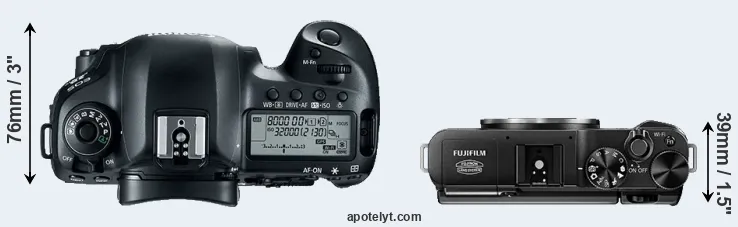 Compare 5D Mark IV versus X-A1 top