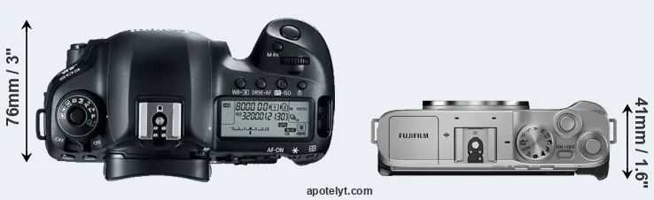 Compare 5D Mark IV versus X-A7 top