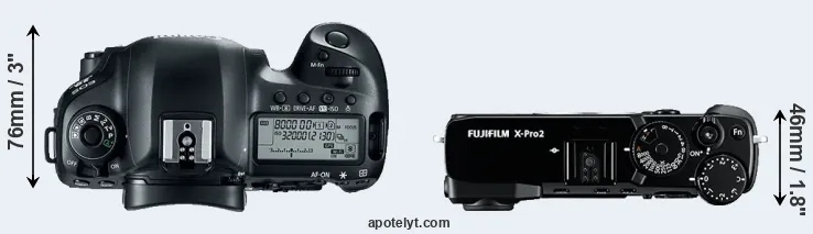 Compare 5D Mark IV versus X-Pro2 top