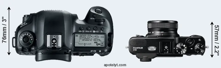 Compare 5D Mark IV versus X10 top