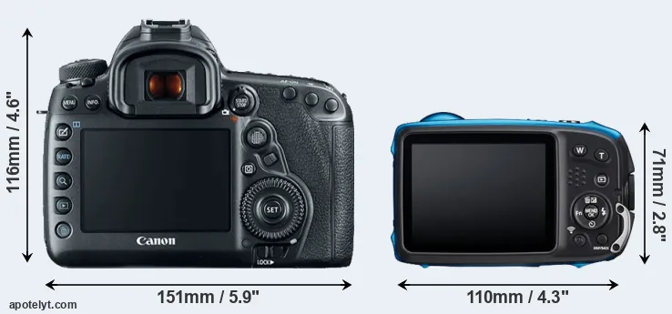 Comparison 5D Mark IV or XP140 rear