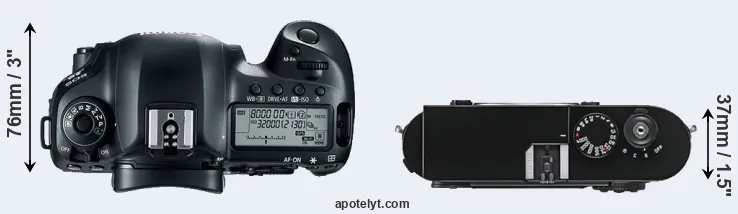 Compare 5D Mark IV versus M9 top