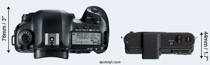 Compare 5D Mark IV versus V1 top