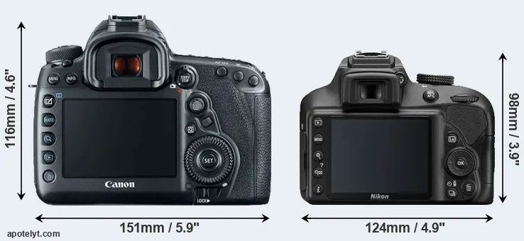 Comparison 5D Mark IV or D3400 rear