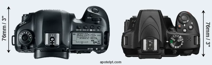 Compare 5D Mark IV versus D3400 top