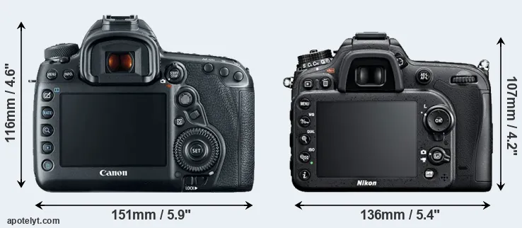 Comparison 5D Mark IV or D7100 rear
