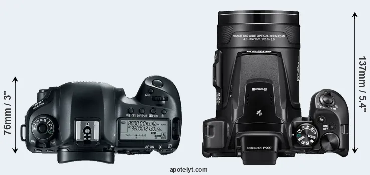 Compare 5D Mark IV versus P900 top