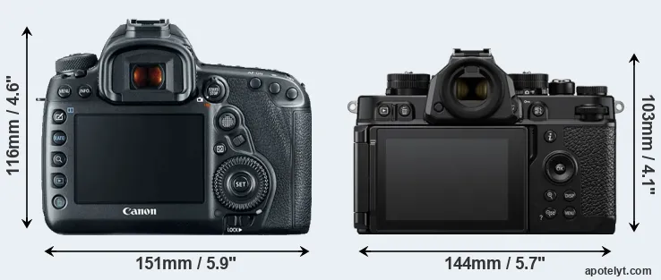 Comparison 5D Mark IV or Zf rear