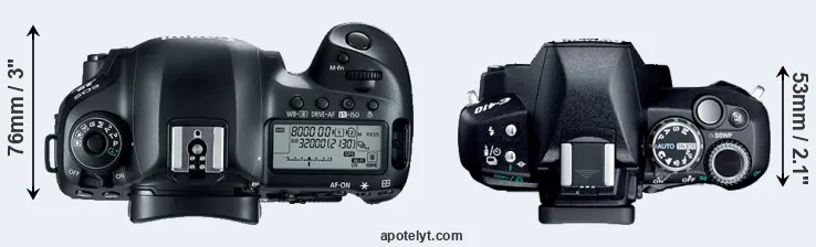 Compare 5D Mark IV versus E-410 top