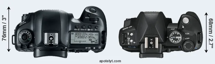 Compare 5D Mark IV versus E-520 top