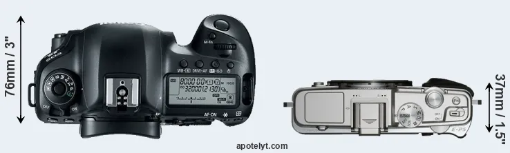 Compare 5D Mark IV versus E-P5 top