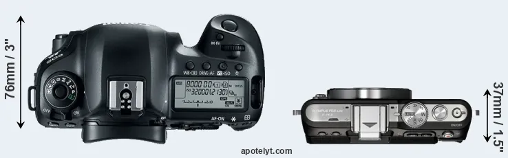 Compare 5D Mark IV versus E-PL3 top