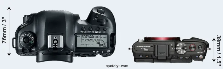 Compare 5D Mark IV versus E-PL6 top