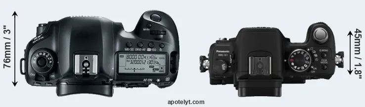 Compare 5D Mark IV versus G1 top