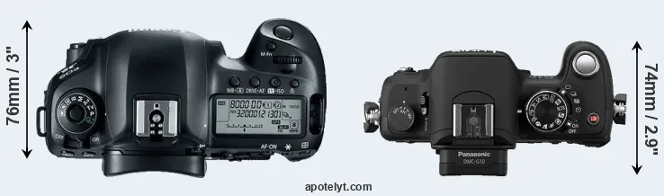 Compare 5D Mark IV versus G10 top