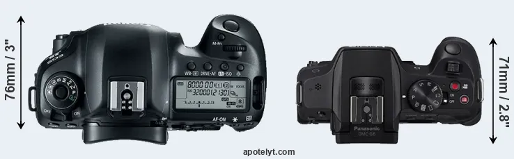 Compare 5D Mark IV versus G6 top