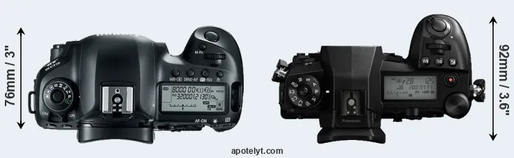 Compare 5D Mark IV versus G9 top