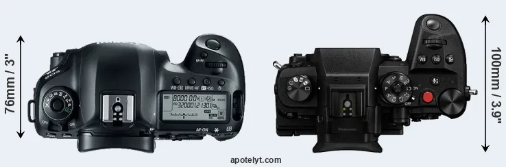 Compare 5D Mark IV versus GH6 top