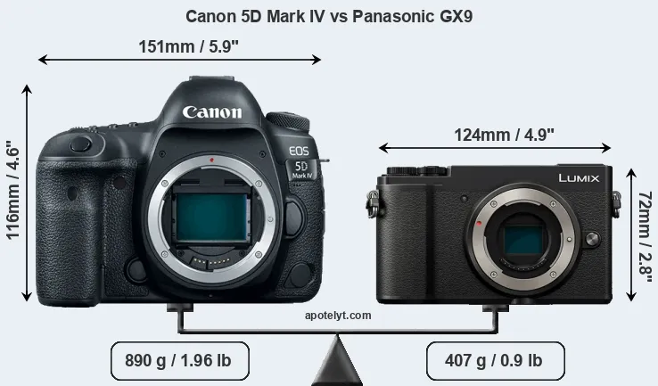Size Canon 5D Mark IV vs Panasonic GX9