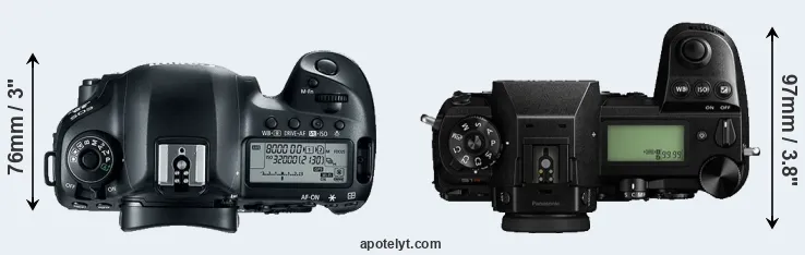 Compare 5D Mark IV versus S1R top