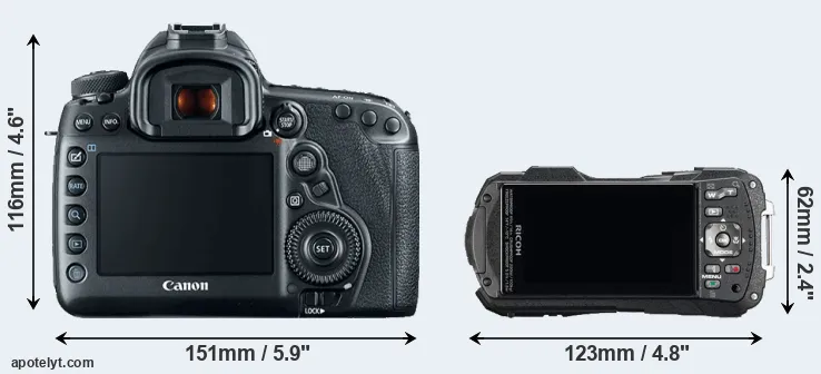Comparison 5D Mark IV or WG-60 rear