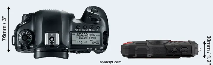 Compare 5D Mark IV versus WG-60 top