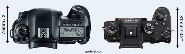 Compare 5D Mark IV versus A1 top