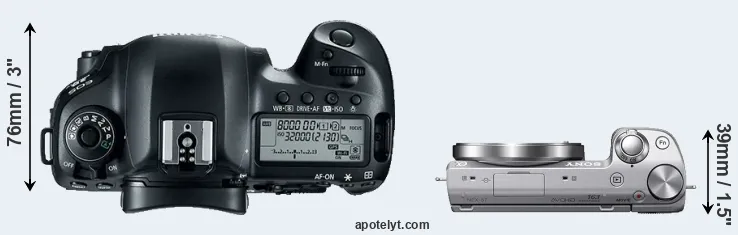 Compare 5D Mark IV versus NEX-5T top