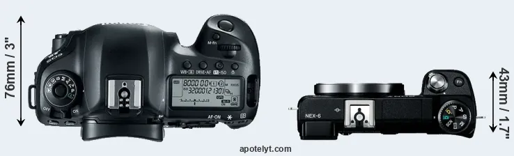 Compare 5D Mark IV versus NEX-6 top